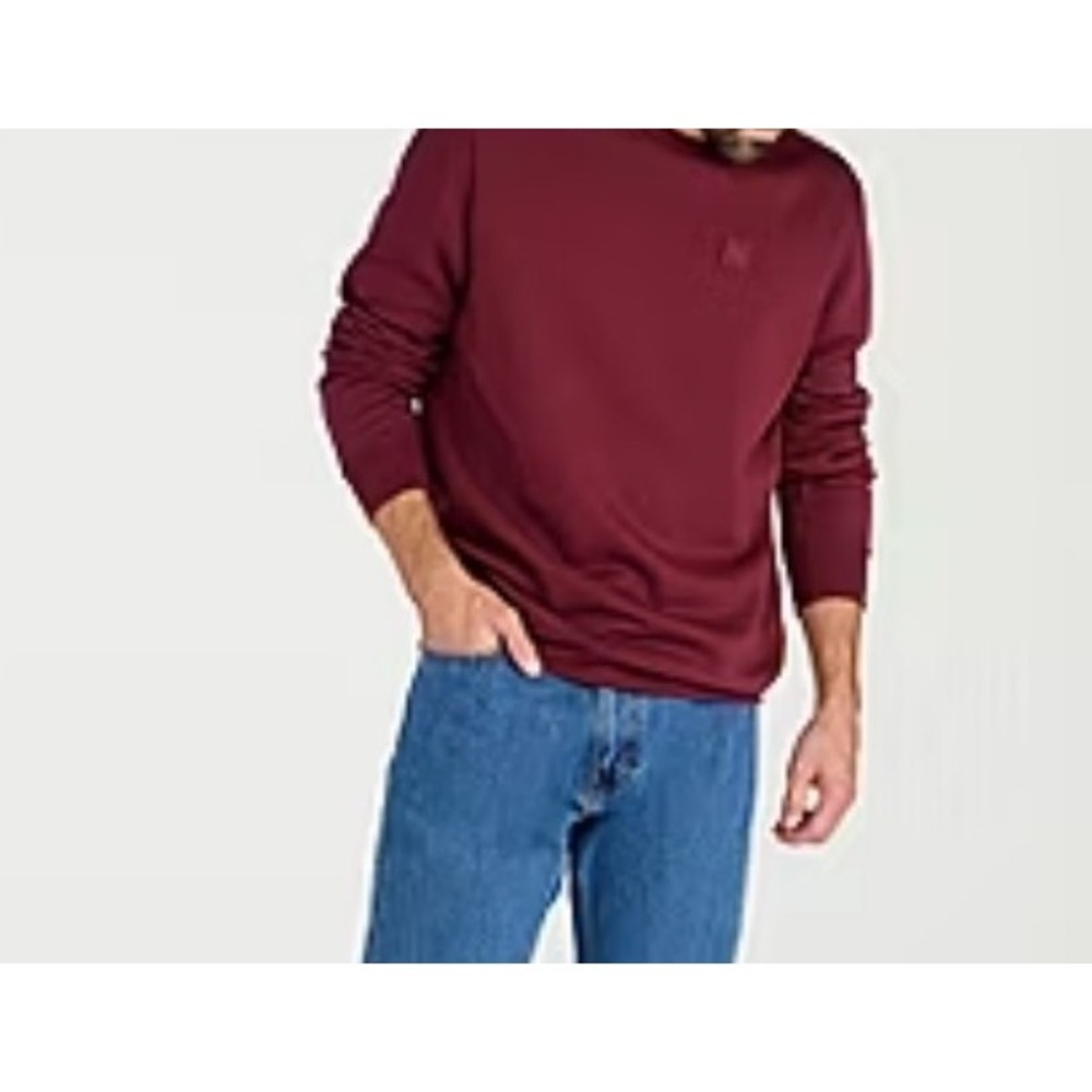 PUMA Essentials Elevated Logo Crewneck Sweatshirt Men's XXL Burgundy NEW!